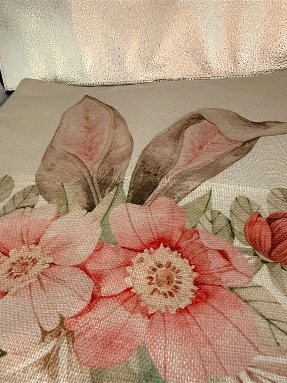 Floral Pink Bunny Ears Decorative Pillow Cover